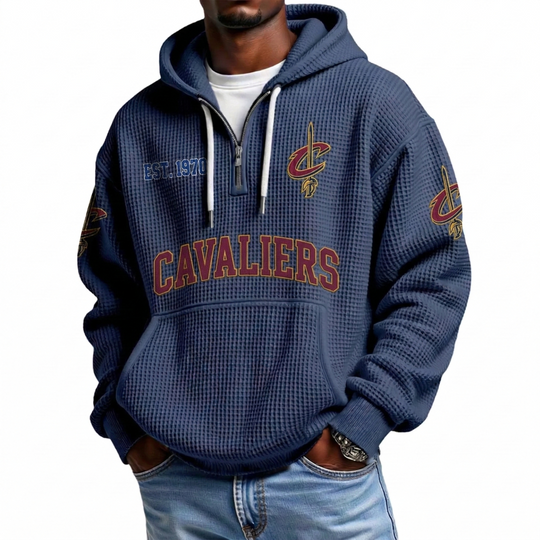 Cleveland Cavaliers EST 1970 Quarter Zip Waffle Hoodie