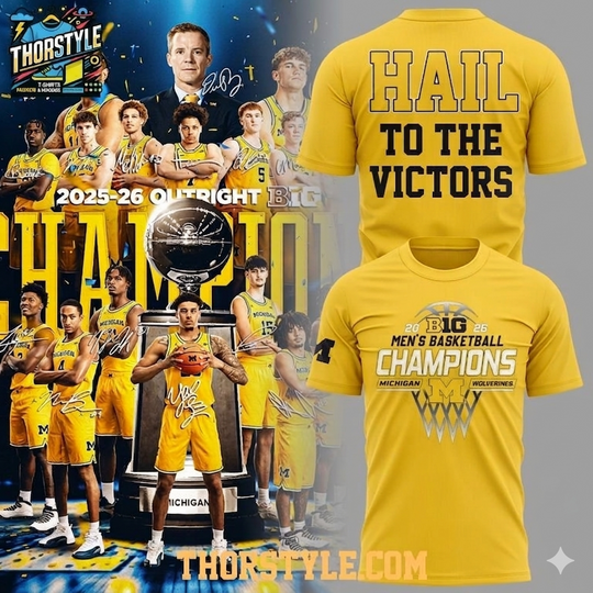 Michigan Wolverines Hail To The Victors 2026 Big Ten Champions 3D T-Shirt