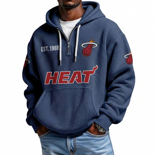 Miami Heat EST 1988 Quarter Zip Waffle Hoodie
