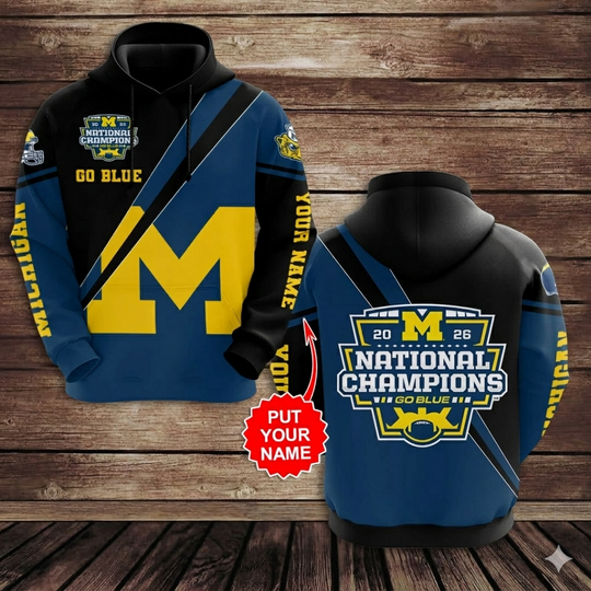 Personalized Michigan Wolverines Football 3D Hoodie