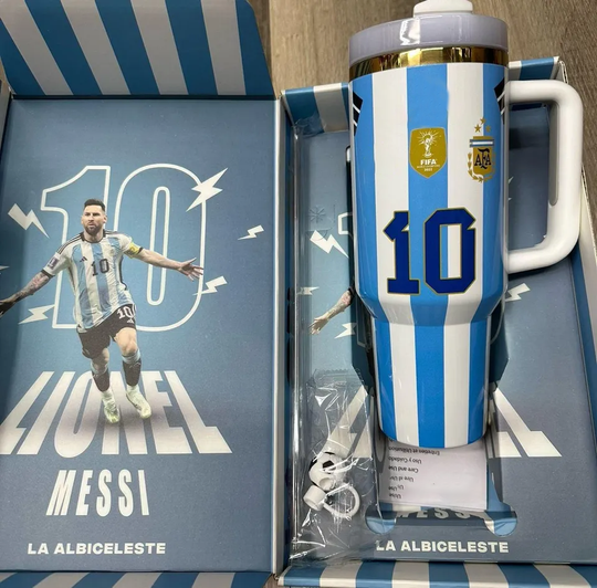 (No Box) Messi World Cup 2026 Tumbler Cup 40 oz | Cute Insulated Travel Mug | Cute Style | Gift for Him | Box and Accessories