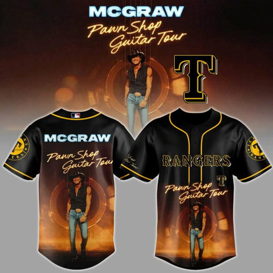 Texas Rangers x Tim Mcgraw Pawn Shop Guitar Tour Edition Jersey