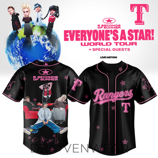 Texas Rangers x 5SOS Everyone’s A Star! World Tour Jersey