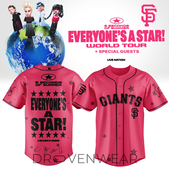 San Francisco Giants x 5SOS Everyone’s A Star! World Tour Baseball Jersey
