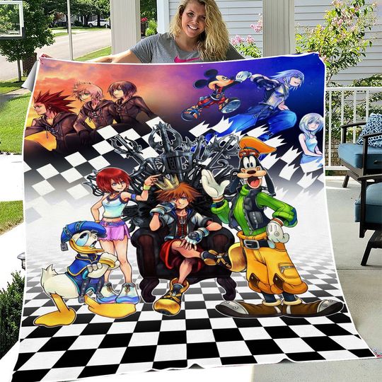 Kingdom Hearts Fleece Blanket, Birthday Gift