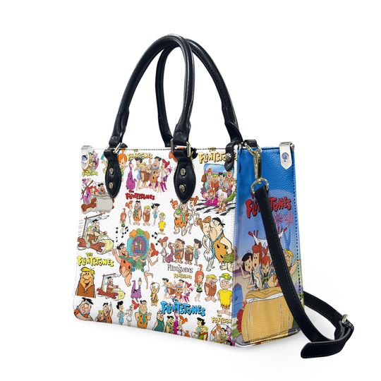 Personalized The Flintstones Leather Handbag, The Flintstones Lovers Leather Bag