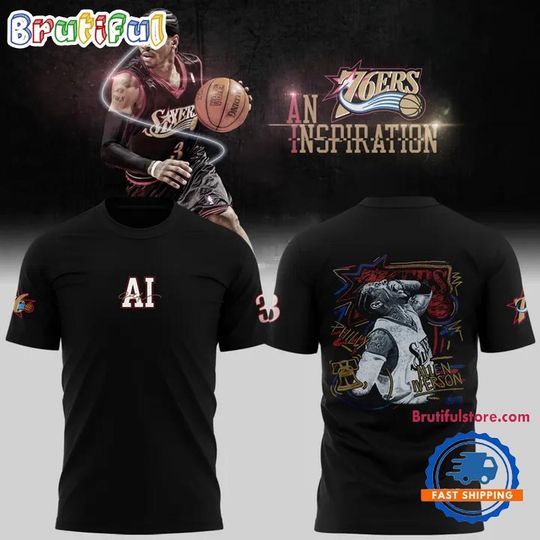 Allen Iverson Philadelphia 76ers Black Playmaker Limited Edition T Shirt