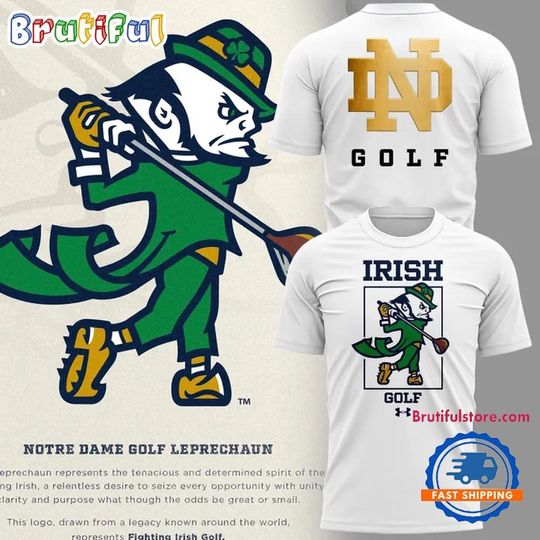 ND Fighting Irish Golf White Performance T Shirt