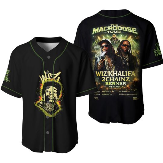 Wiz Khalifa The Macrodose Tour 2026 Baseball Jersey All Over Printed