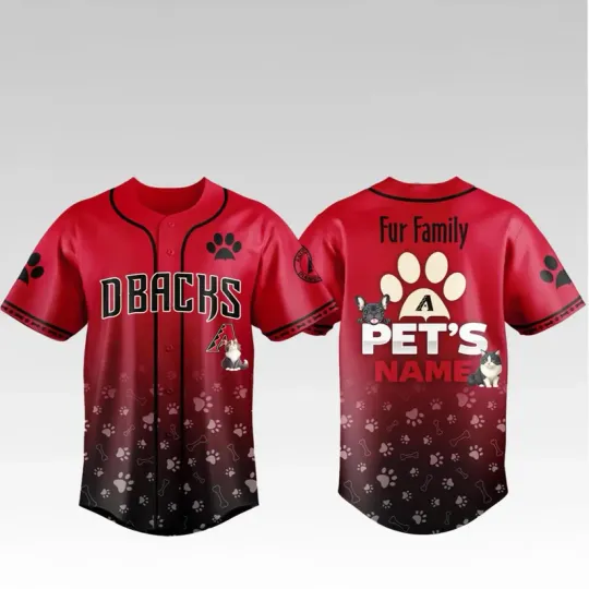 2026 Diamondbacks Fur Family Pet Game Night Baseball Jersey