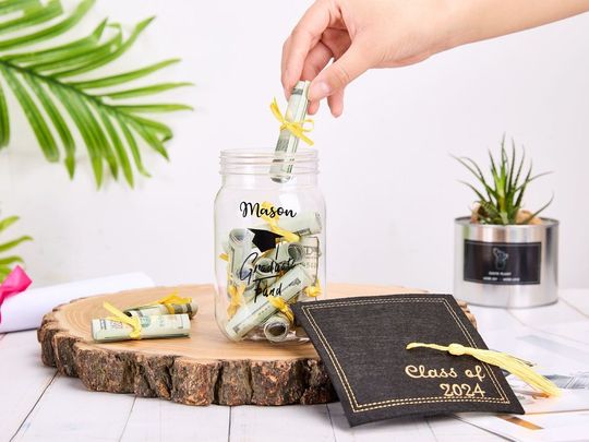 Explore Lighted Graduation Mason Jars With Cap