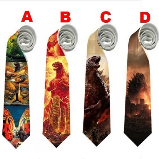 Discover god zilla Kaiju Ocean Monster Necktie