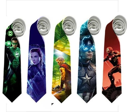 Avengers Characters Hulk Thor Tony Stark Ironman Necktie