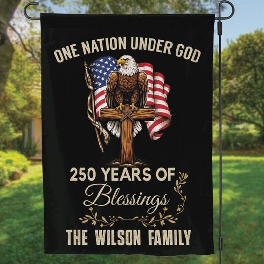 Discover America 1776 - 2026 250th Birthday Garden Flag Patriotic Double-Sided Flag for Garden and Home