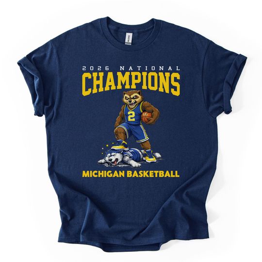Discover Michigan Basketball Championship Shirt, National Champions 2026 Tshirt, Michigan Fans Merch, College Sports Tee