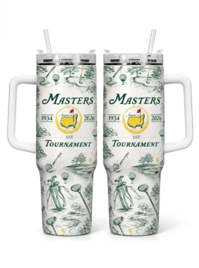 Discover Masters Tournament 40oz Tumbler With Handle, Golf Lover Travel Mug Tumbler 40oz