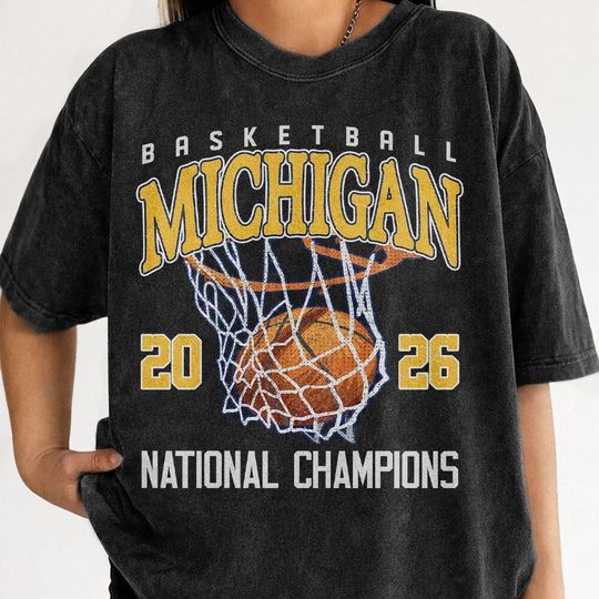 Discover Vintage Michigan Basketball Shirt, Go Blue Sport Shirt, Champions Game Day Retro 90s Shirt