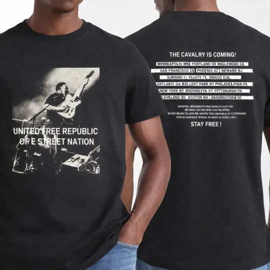 Discover Bruce Springsteen United Free Republic 2026 Land Of Hope And Dreams Tour T-Shirt