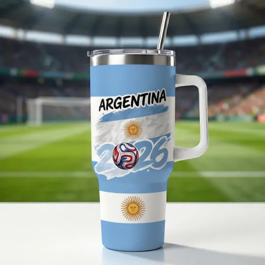 Argentina World Cup 2026 Tumbler 40oz, World Cup 2026 National Team Tumbler 40oz