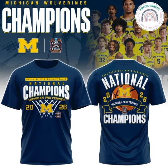 Discover Michigan Wolverine NCAA Basketball Champions 2026 Unisex T-shirt