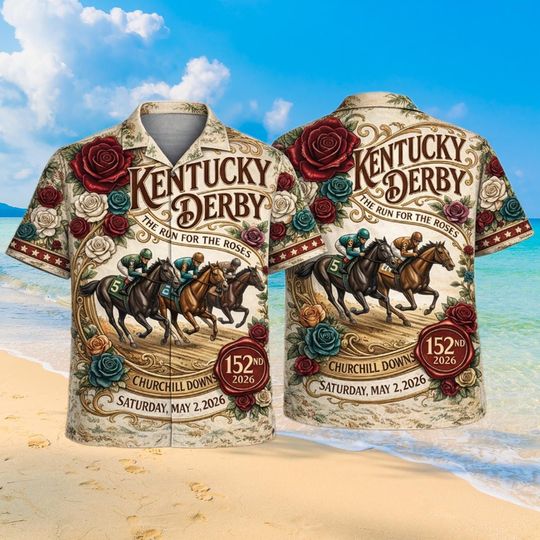 Discover Kentucky Derby Hawaiian Shirt,Derby Button Shirt, Horse Racing Shirt, Churchill Downs Shirt, Floral Shirt, Derby Day Outfit