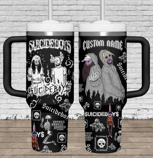 Suicideboyss Band Tumbler 40oz, Grey Day Tour Tumbler Cup, G59 Tour Coffee Tumble