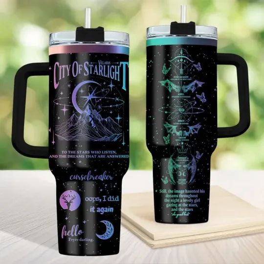 Velaris City Of Starlight Tumbler, Throne Of Glass 40oz Tumbler