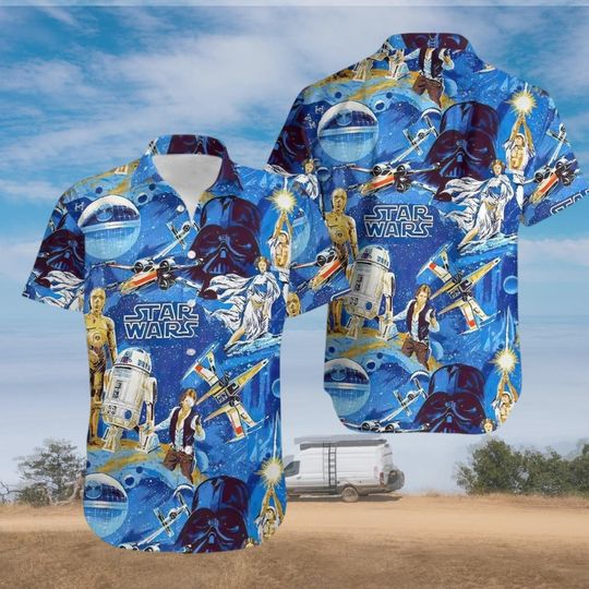Discover Disney Star Wars Summer Hawaii Shirts, Star Wars Gift For Fan Button Shirt, Disney World Summer Shirt, Disney Trip Summer Hawaii Shirt