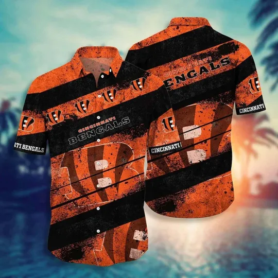 Discover Cincinnati Football Team Bengalss Urban Grunge Hawaiian Shirt, Unisex Adults, Fu