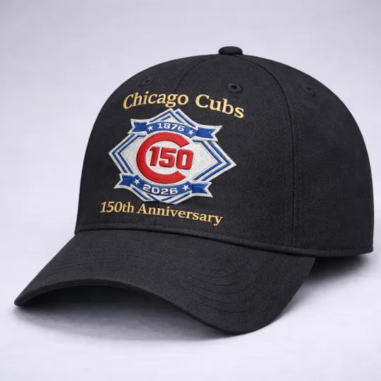 Discover Chicago Cubss 150th Anniversary 1876 2026 Embroidered Cap - One Size