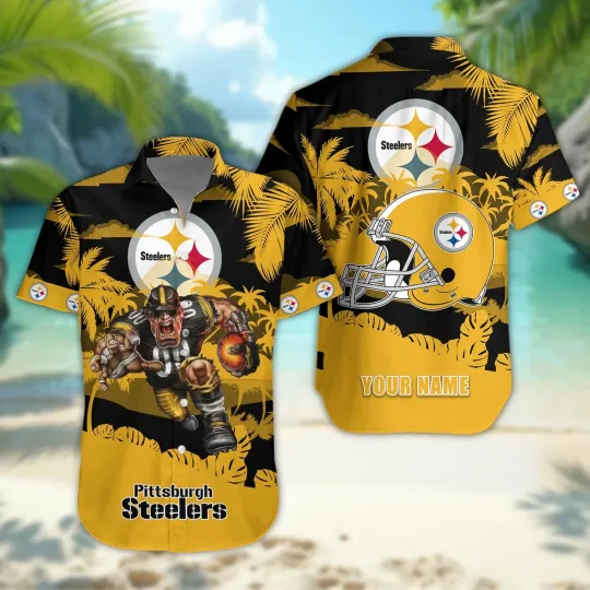 Discover Personalized Pittsburgh Football Team Steelerss Gridiron Warrior Hawaiian Shirt