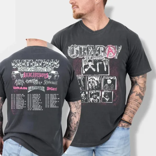 Grey Day 2026 Concert Tour T-Shirt, Suicideboys G59 Rapper Tee