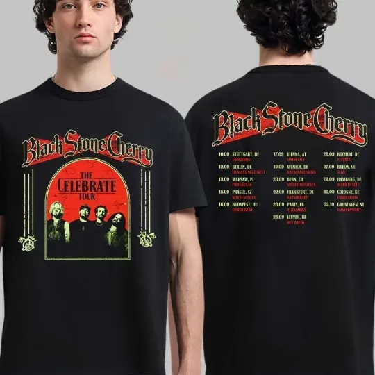 Discover Black Stone Cherry The Celebrate Tour 2026 Europe Schedule Dates T-Shirt
