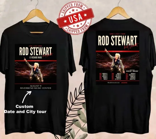 Rod Stewart One Last Time Tour 2026 T-Shirt, Personalization Tour Date Shirt