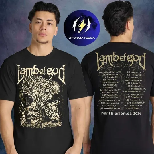 New!! Lamb Of God North America Tour 2026 Visual Void Tour Dates T-shirt