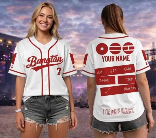 Discover Custom BTS Member Jersey V-Neck 2026 Arirang Tour Shirt Bangtan Fan Merch Army