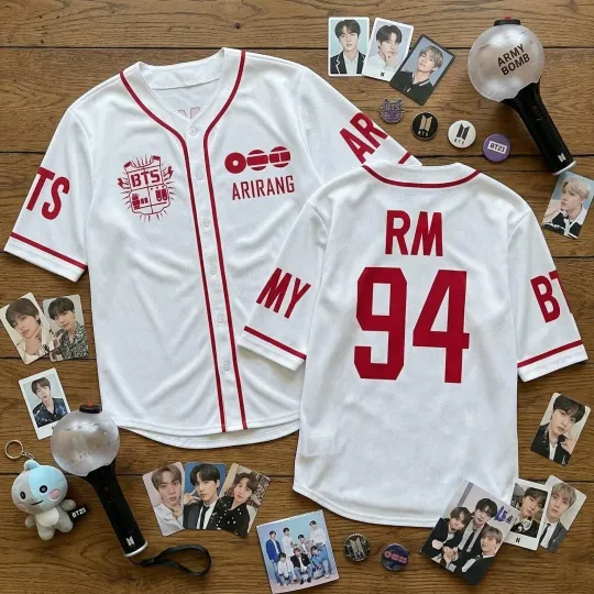 Discover Custom BTS Member Jersey V-Neck 2026 Arirang Tour Shirt Bangtan Fan Merch Army