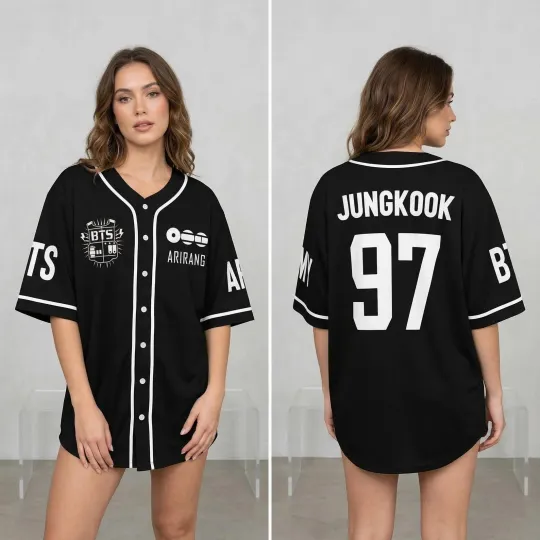 Discover Custom BTS Member Jersey V-Neck 2026 Arirang Tour Shirt Bangtan Fan Merch Army
