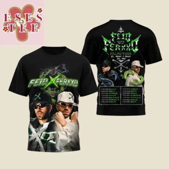 Discover Feid Vs Ferxxo Tour 2026 Shirt Ferxxo Nitro Jam Tour Concert Tee Merch All Size