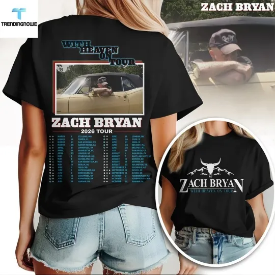 Discover Zach Bryan With Heaven On Tour 2026 Shirt Country Music Concert Tee