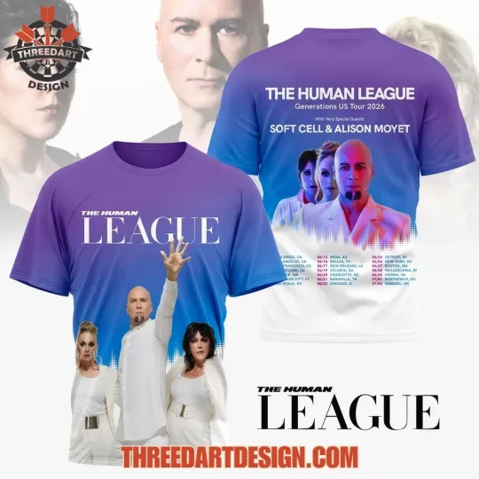Discover The Human League Generations US Tour 2026 3D T Shirt Full Size S-5XL OM2197