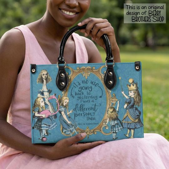 Discover Classic Alice in Wonderland Handbag - Different Person Quote Shoulder Bag