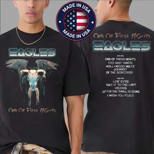Discover Eagles One Of These Nights Shirt Tracklist Side 1 2 Artwork 2026 Tour NEW