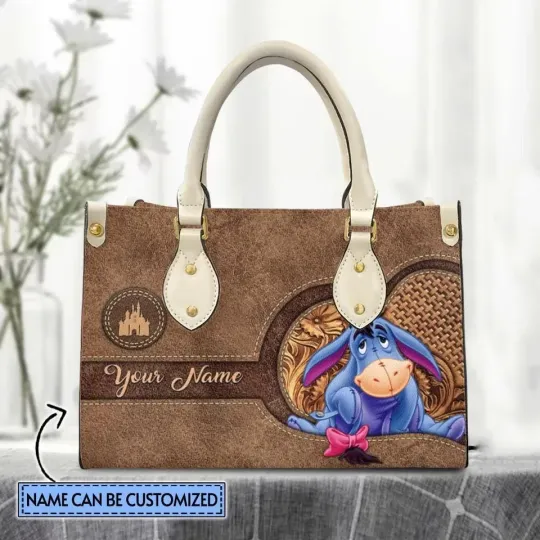 Discover Personalized Winnie The Pooh Eeyore Leather Handbag, Eeyore Lover's Handbag