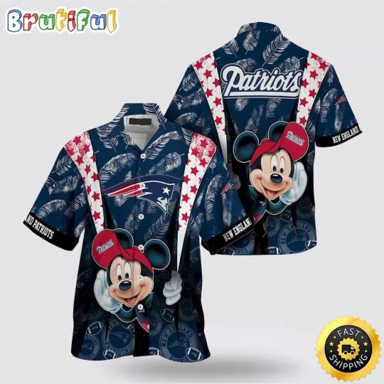 New England Patriots Mickey Mouse Ball Aloha football Hawaiian Shirt
