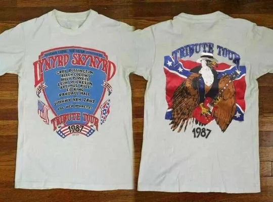 Discover 1987 Lynyrd Skynyrd Tribute Tour Double Sided T-Shirt