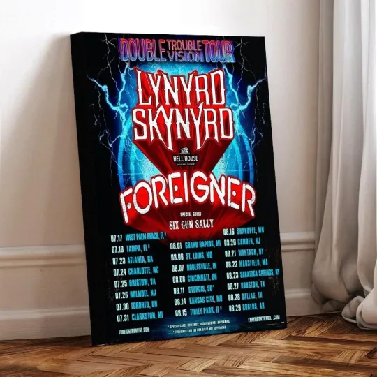Lynyrd Skynyrd Foreigner Double Vision Tour 2026 Vertical Poster
