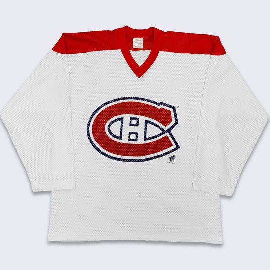 Montreal Canadiens Vintage 90s Mesh Hockey Jersey White Red Men's Medium