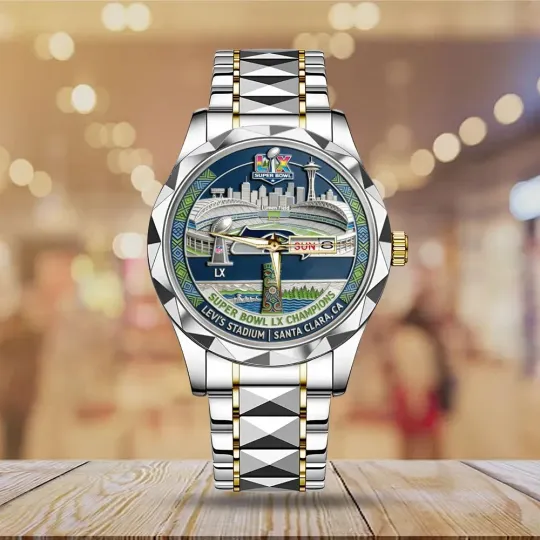 Discover Seahawks Super Bowl LX Champions Alloy Luxury Quartz Watch