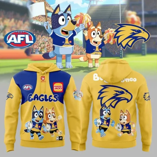 Discover West Coast Eagles BlueyDad And Bingo Hoodie